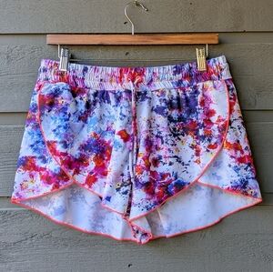 Athleta Hypersonic Petal Short Swim Short Size Large Multicolor Watercolor